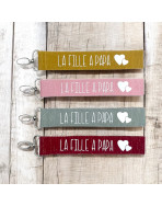 Porte clés sangle, "La fille à papa"