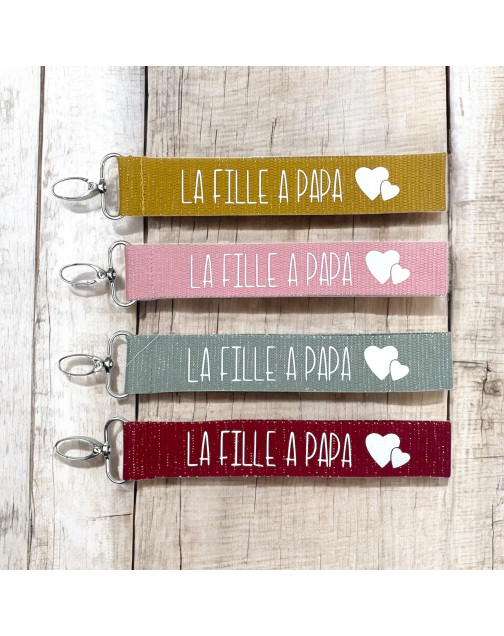 Porte clés sangle, "La fille à papa"