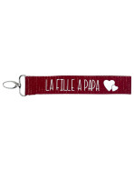 Porte clés sangle, "La fille à papa"