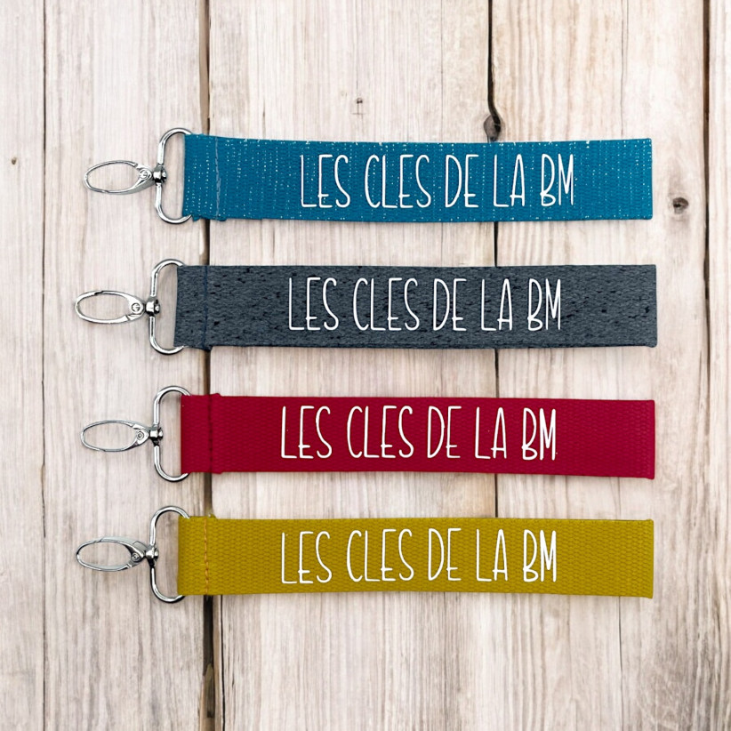 Porte clés sangle, "Les clés de la BM"