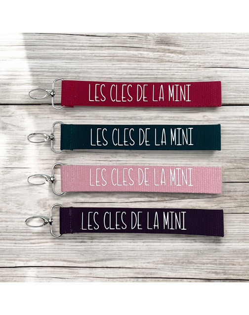Porte clés sangle, "Les clés de la mini"