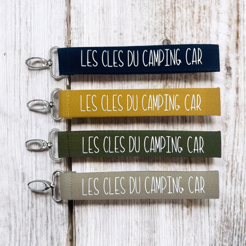 Porte clés sangle, "Les clés du camping car"
