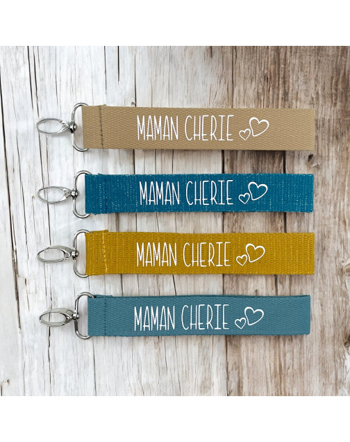 Porte clés sangle, "Maman chérie"