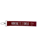 Porte clés sangle, "Mamounette D'amour"