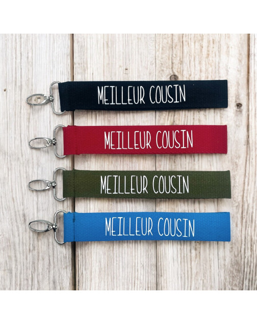Porte clés sangle, "Meilleur cousin"