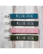 Porte clés sangle, "Meilleure cousine"