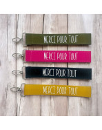 Porte clés sangle, "Merci pour tout"
