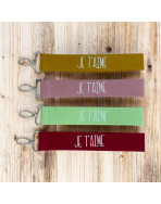 Porte clés sangle, "Je t'aime"