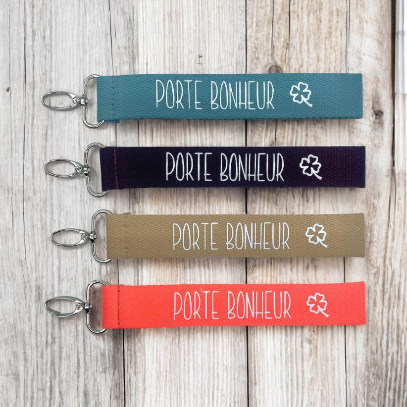 Porte clés sangle, "Porte bonheur"