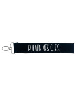 Porte clés sangle, "Putain mes clés"