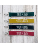 Porte clés sangle, "Super parrain"