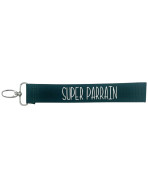 Porte clés sangle, "Super parrain"