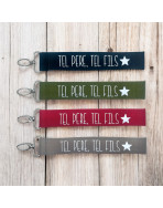 Porte clés sangle, "Tel père tel fils"