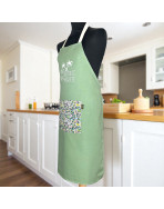 Tablier de cuisine, "Une retraite bien méritée" eucalyptus