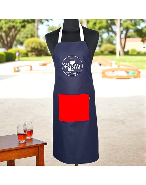 Tablier de cuisine, "Pastis pétanque" French