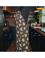 Tablier de cuisine, "Calaveras" noir