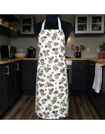 Tablier de cuisine, "Calaveras" blanc
