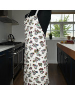 Tablier de cuisine, "Calaveras" blanc