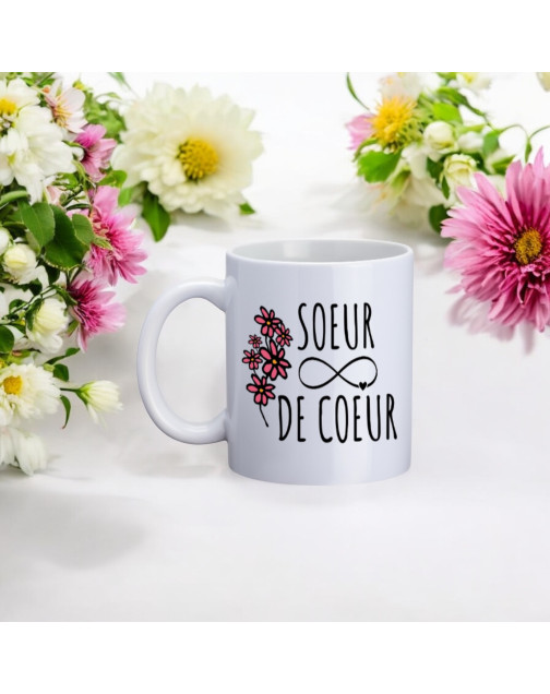 Mug, "Soeur de coeur (flowers)"