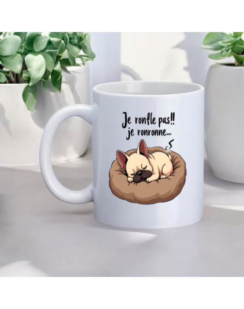 Mug, "Je ronfle pas !! je ronronne... (Chien)"