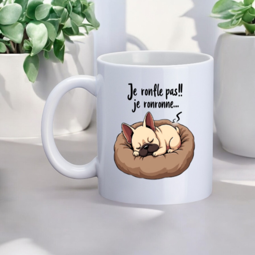 Mug, "Je ronfle pas !! je ronronne... (Chien)"