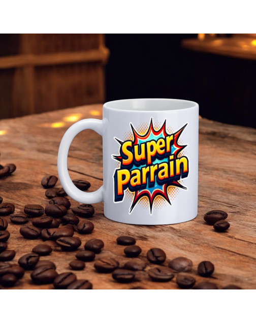 Mug, "Super parrain"