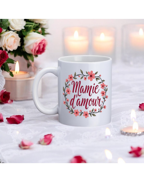 Mug, "Mamie d'amour (flowers)"