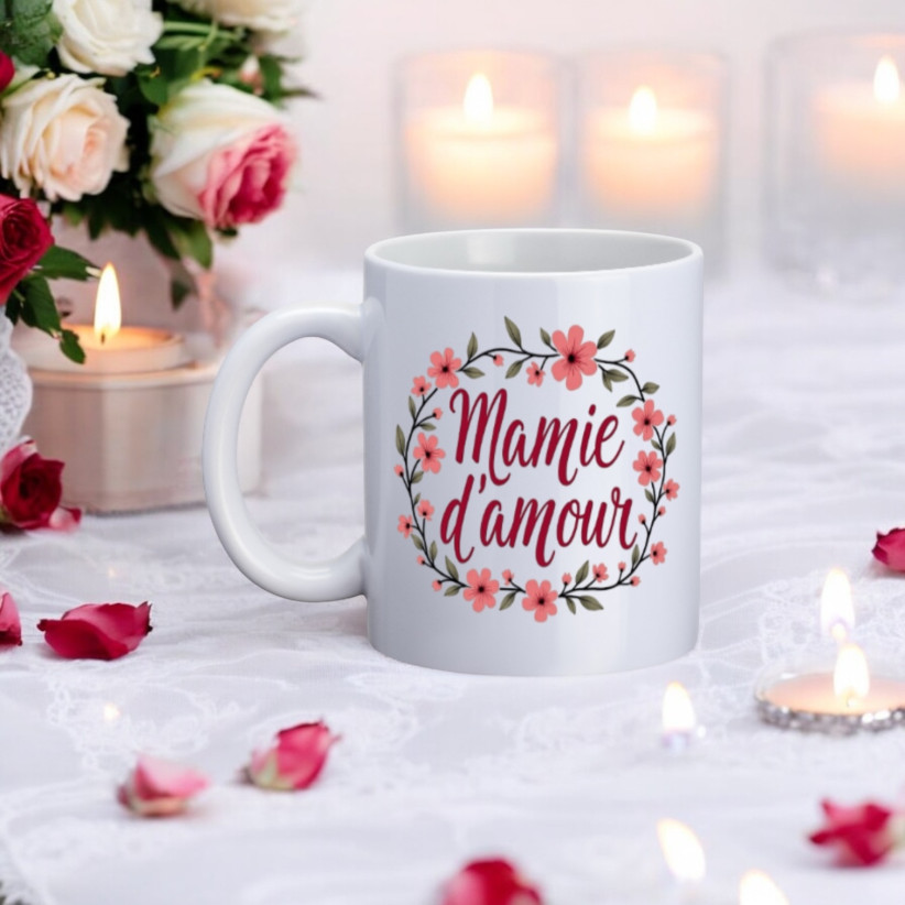 Mug, "Mamie d'amour (flowers)"