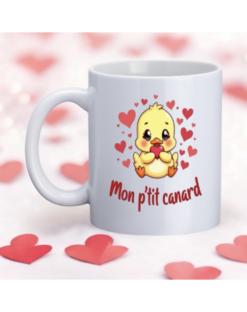 Mug, "Mon p'tit canard (rose)"