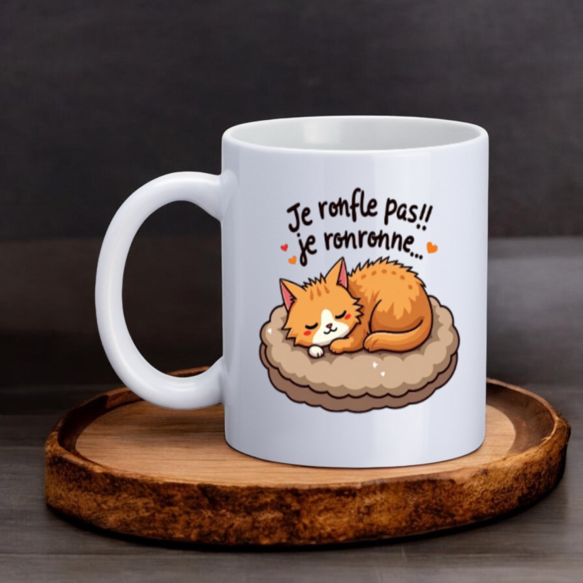 Mug, "Je ronfle pas !! je ronronne... (chat)"