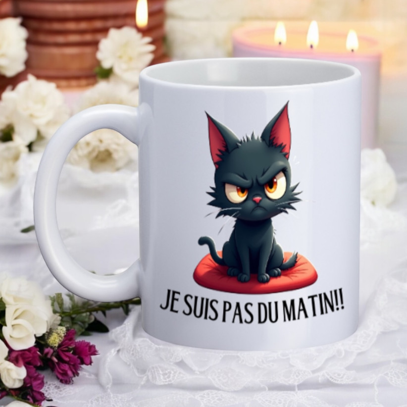 Mug, "Je suis pas du matin !!"