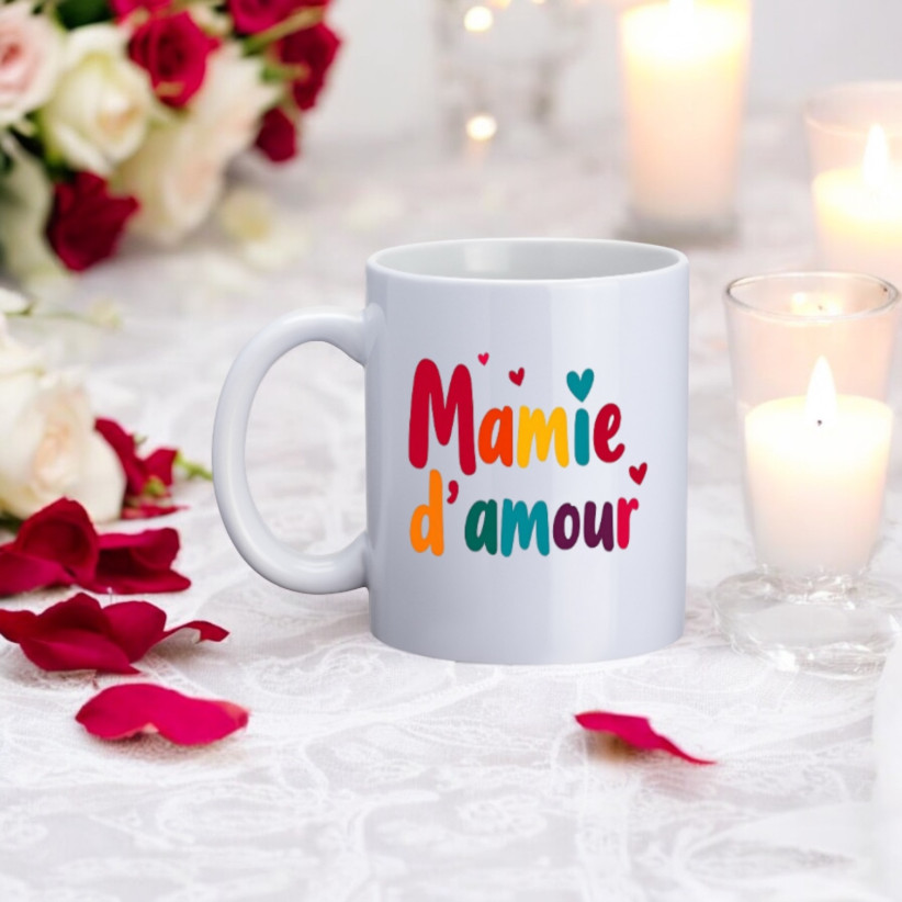 Mug, "Mamie d'amour (multico)"