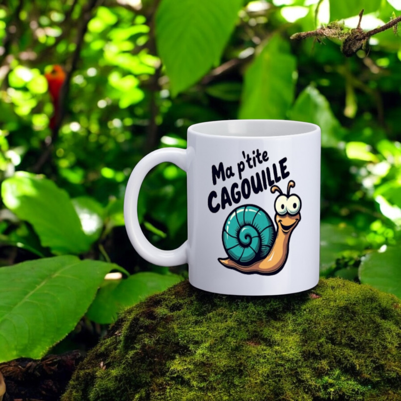 Mug, "Ma p'tite cagouille (escargot)"
