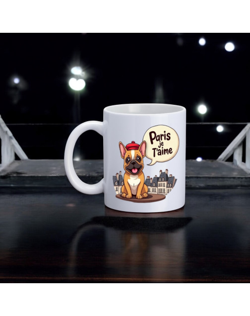 Mug, "Paris je t'aime (chien)"
