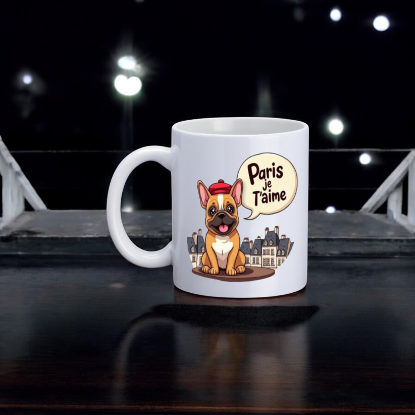 Mug, "Paris je t'aime (chien)"