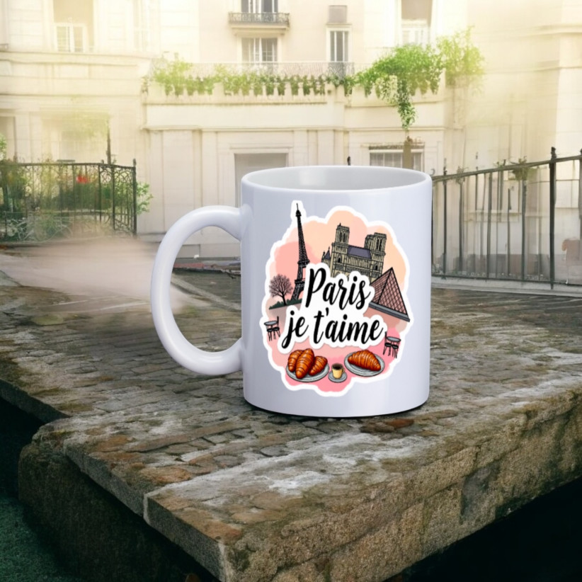 Mug, "Paris je t'aime (Louvre)"