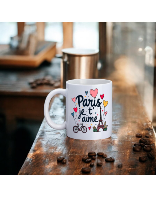Mug, "Paris je t'aime (vélo)"