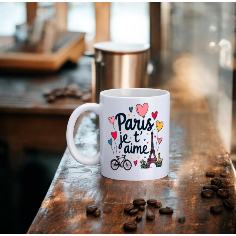 Mug, "Paris je t'aime (vélo)"