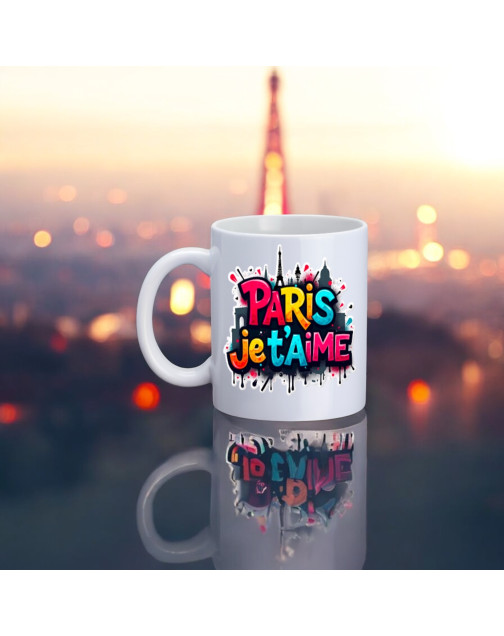 Mug, "Paris je t'aime (tag)"