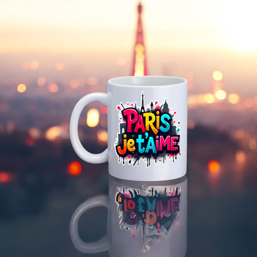 Mug, "Paris je t'aime (tag)"