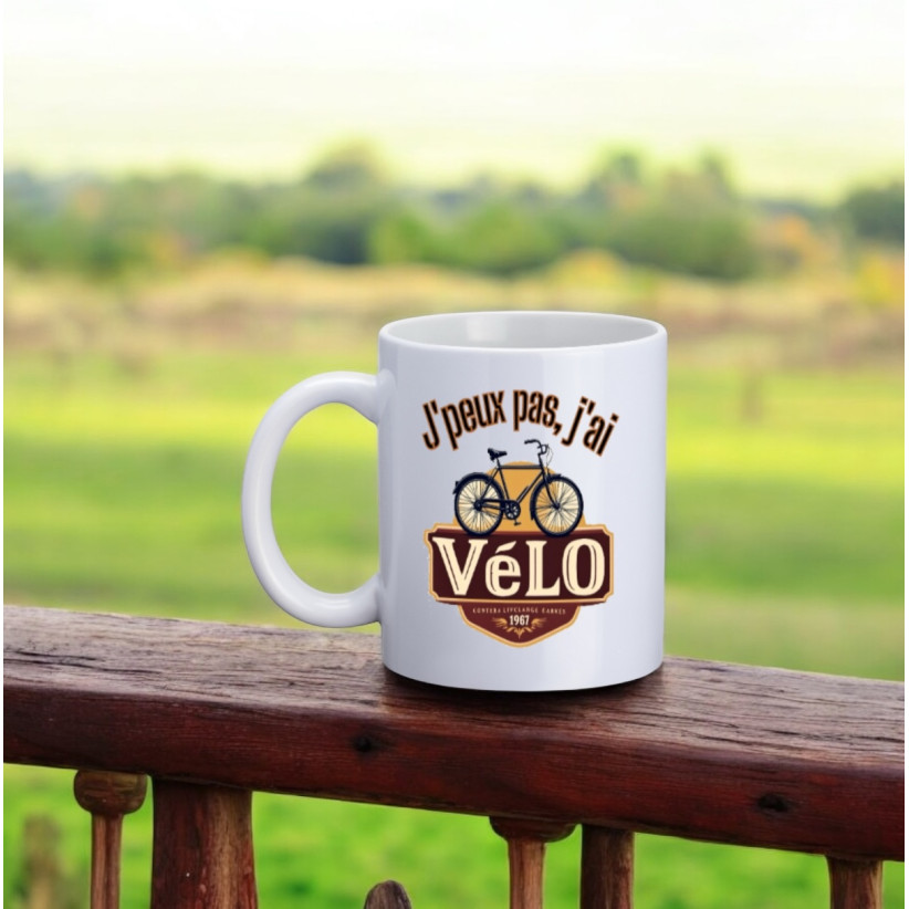 Mug, "J'peux pas, j'ai vélo"