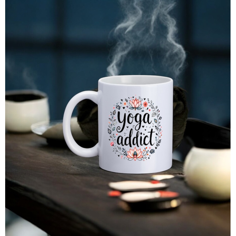 Mug, "Yoga addict"