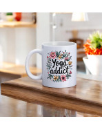 Mug, "Yoga addict (flowers)"