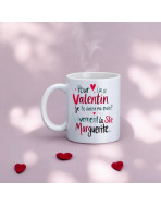 Mug, "Pour la St Valentin je te donne ma main... (rouge)"