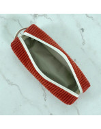 Trousse écolière, "Velours côtelé" terra