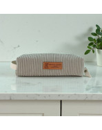 Trousse écolière, "Velours côtelé" taupe