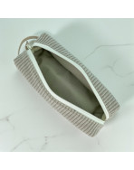 Trousse écolière, "Velours côtelé" taupe