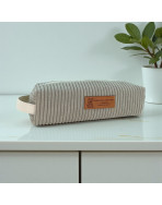Trousse écolière, "Velours côtelé" taupe