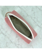 Trousse écolière, "Velours côtelé" rose