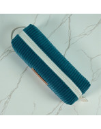 Trousse écolière, "Velours côtelé" pétrole